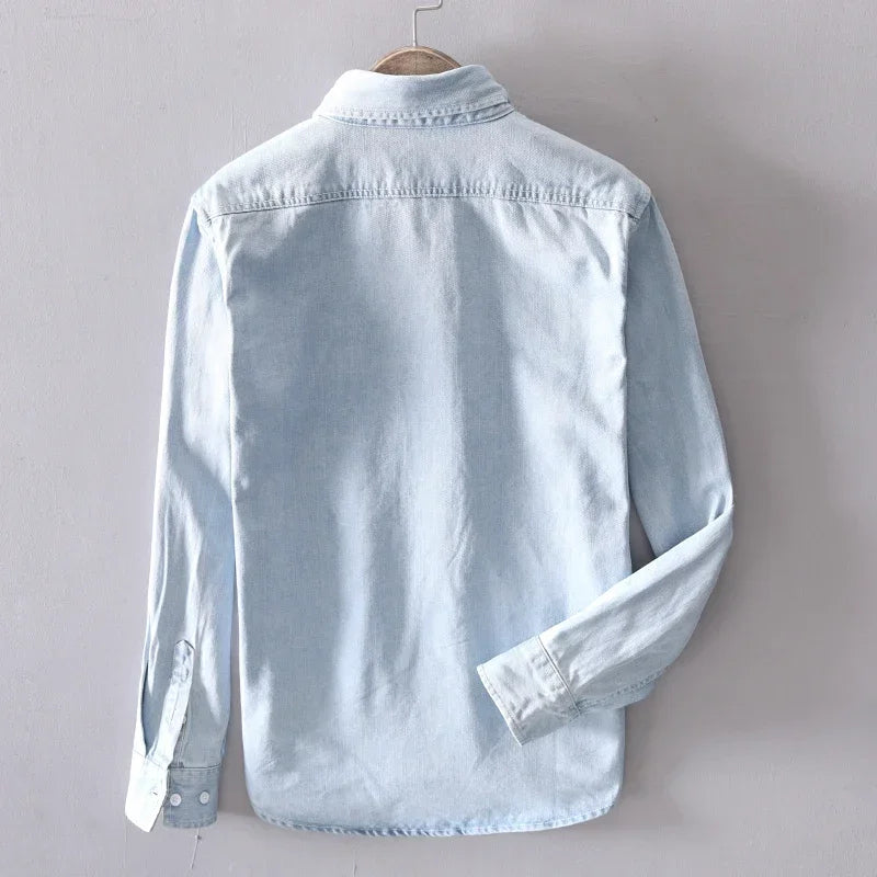 Heritage Cotton Denim Button-Down for Men