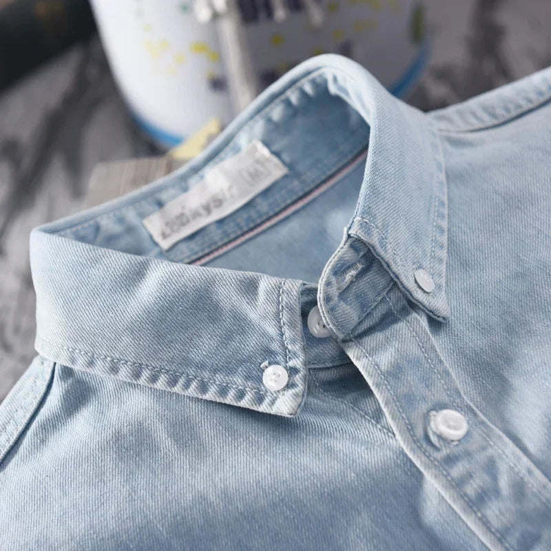 Heritage Cotton Denim Button-Down for Men
