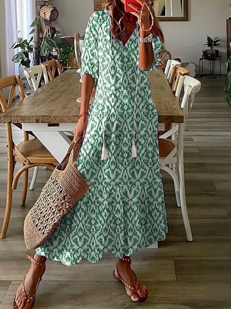 Capri Women’s Boho Maxi Dress - Figure-Flattering