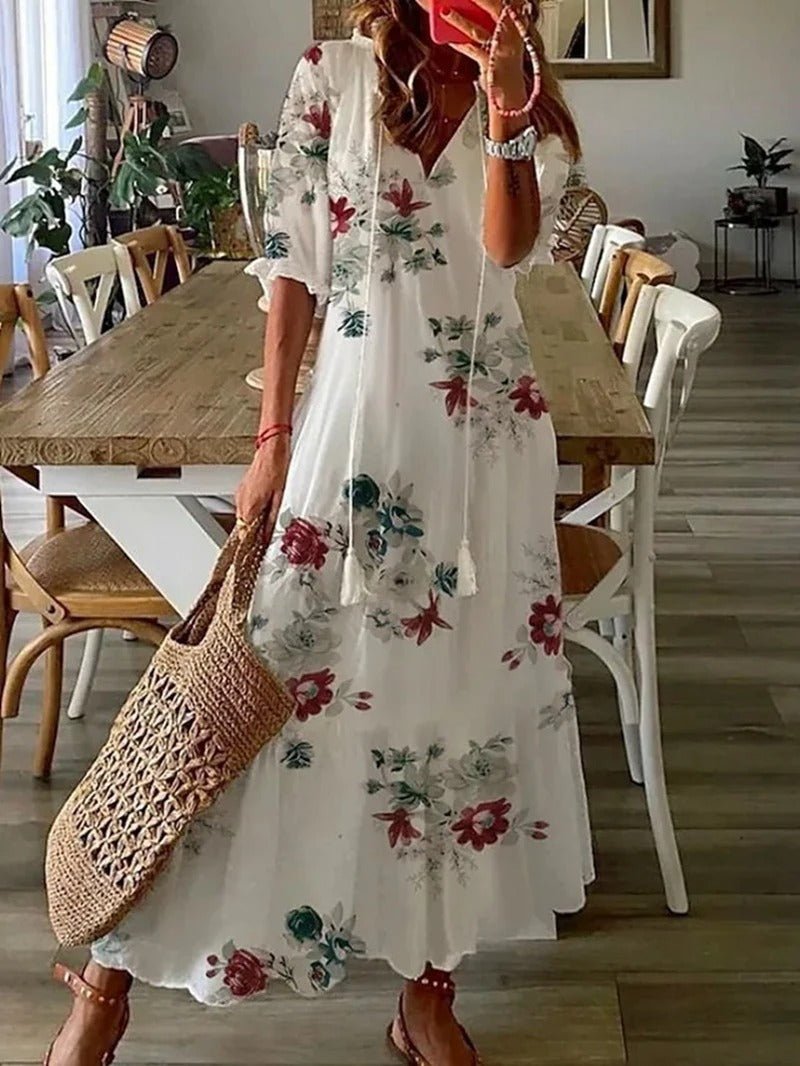 Capri Women’s Boho Maxi Dress - Figure-Flattering
