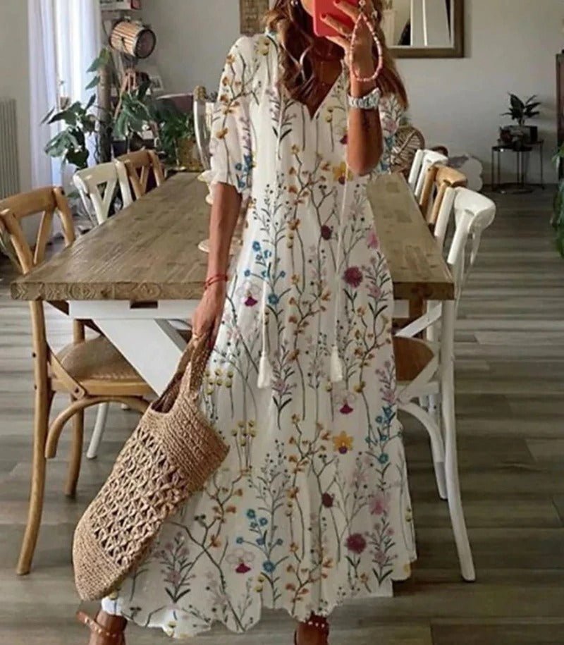 Capri Women’s Boho Maxi Dress - Figure-Flattering