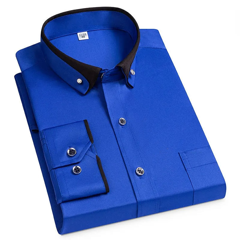 Premium Wrinkle-Free Stretch Stand-Up Collar Shirt for Men