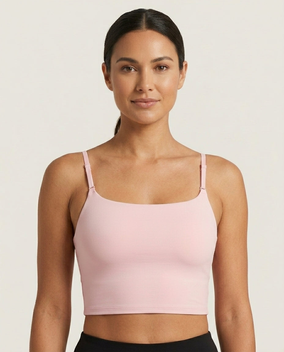 Noa Square Neck Cami Bra Soft Pink Front Close Product Detail