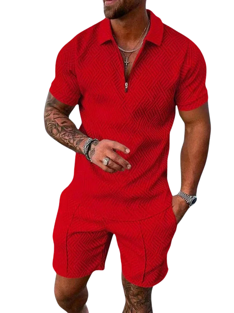 Henley Club Summer Set Polo and Shorts for Men