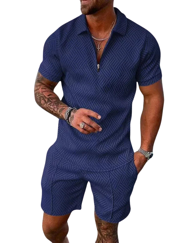 Henley Club Summer Set Polo and Shorts for Men
