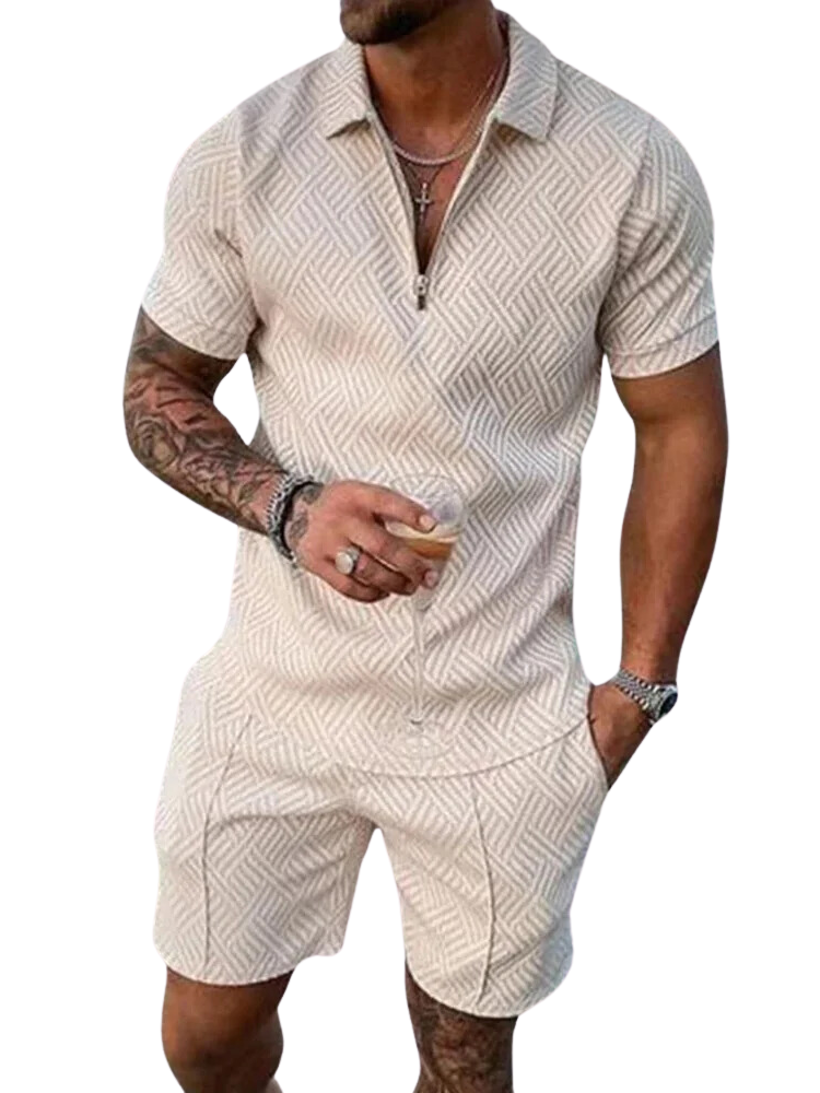 Henley Club Summer Set Polo and Shorts for Men