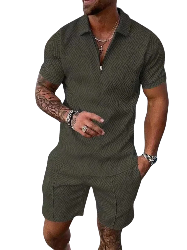 Henley Club Summer Set Polo and Shorts for Men