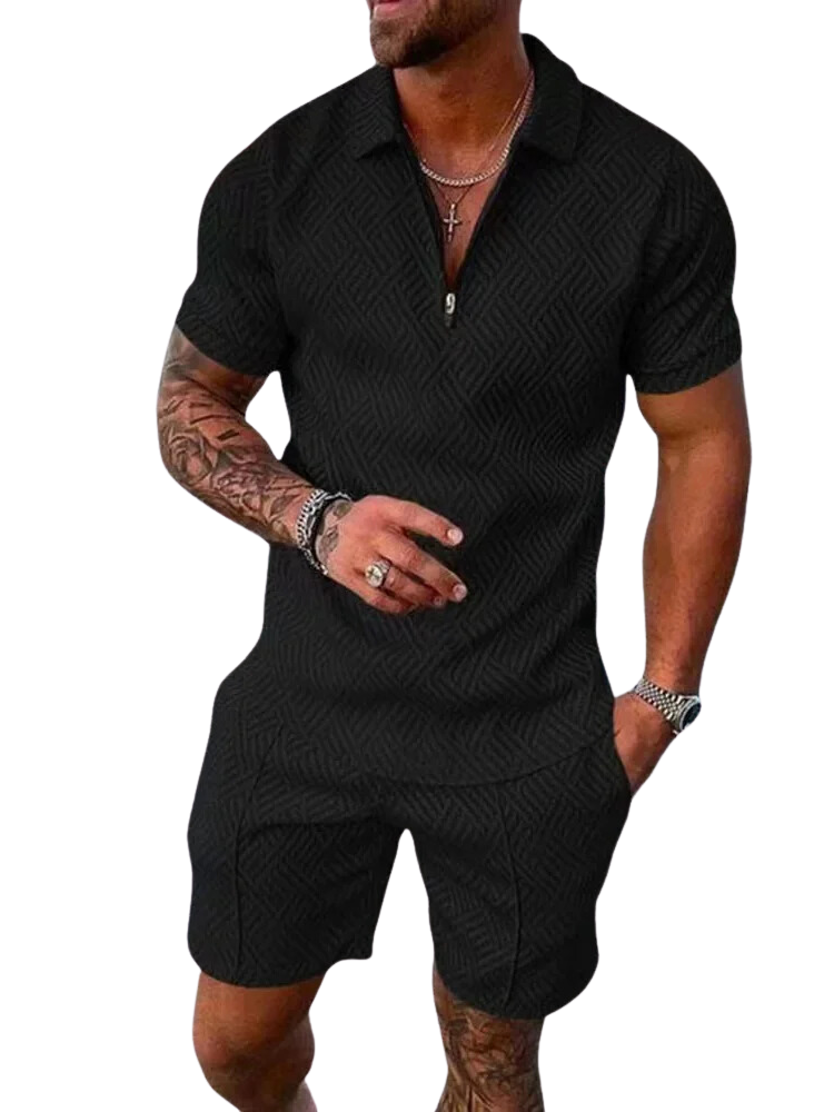Henley Club Summer Set Polo and Shorts for Men