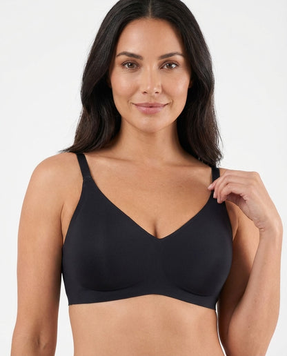 Solene Seamless Jelly Wireless Push Up Bra Black Front