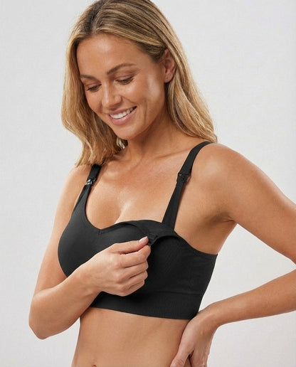Celeste Seamless Clip Down Nursing Bra Black Side