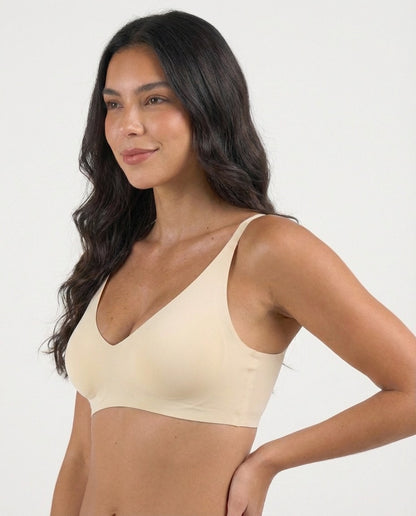 Solene Seamless Jelly Wireless Push Up Bra Ivory Side