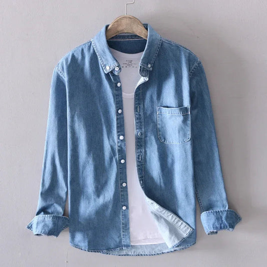 Heritage Cotton Denim Button-Down for Men
