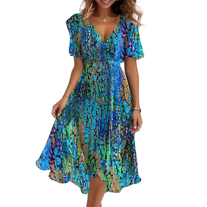 Amara Floral Women’s Midi Dress - Elegant