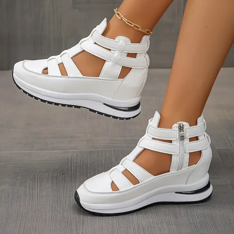 Souad | Lightweight Wedge Sandal with Side Zip