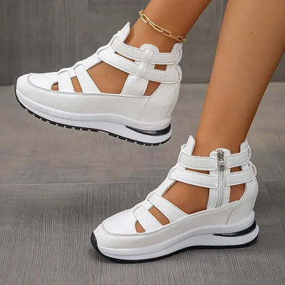 Souad | Lightweight Wedge Sandal with Side Zip