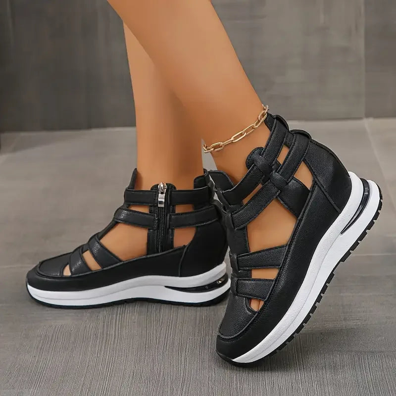 Souad | Lightweight Wedge Sandal with Side Zip