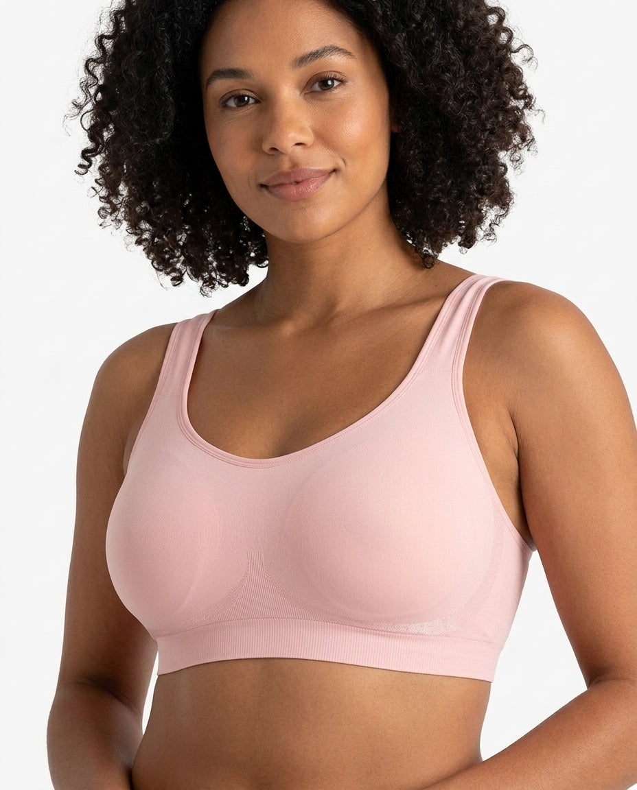 Arielle Wirefree Sleep Bra Soft Pink Hero Front Australian Model