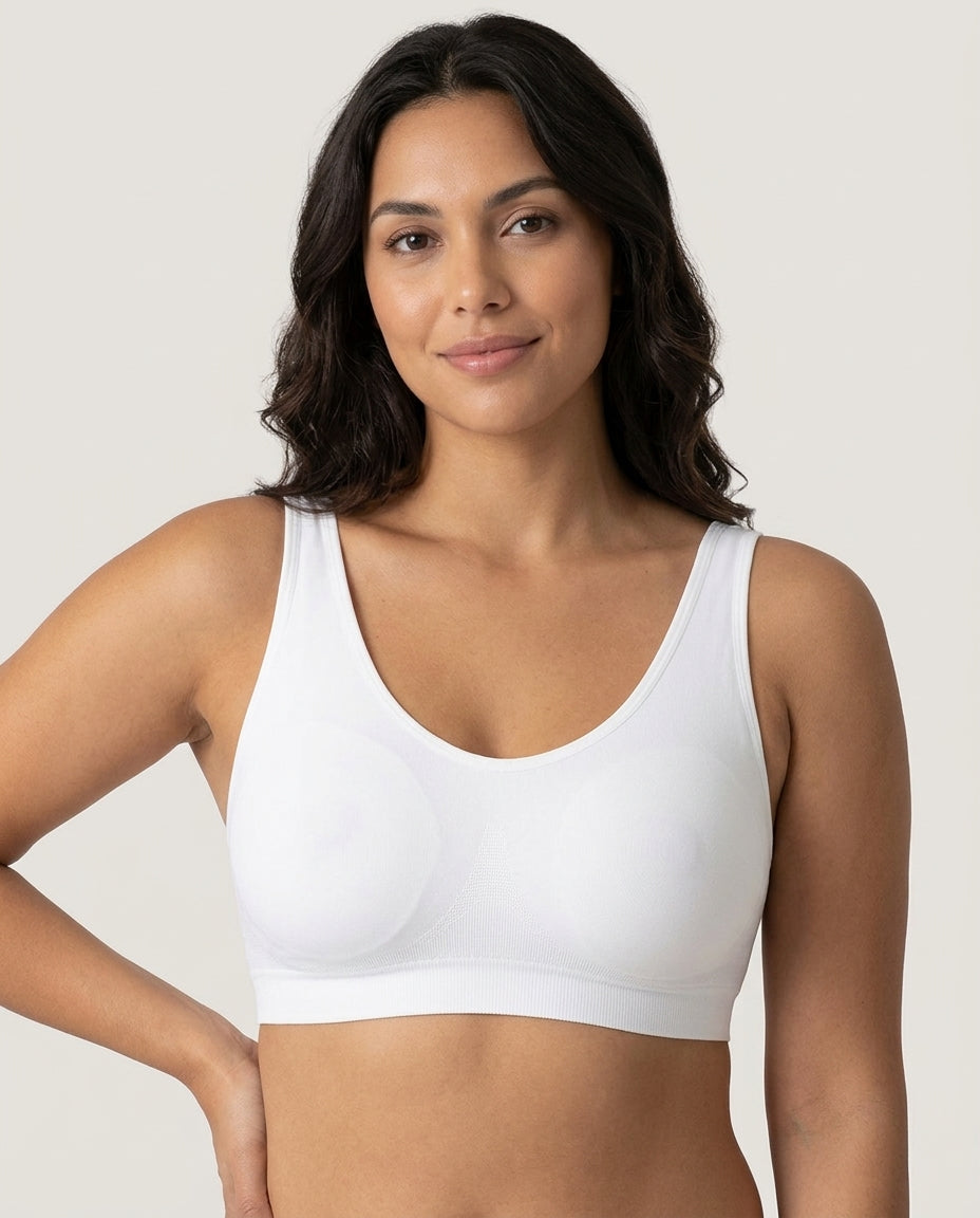 Arielle Wirefree Sleep Bra White Hero Front Australian Model
