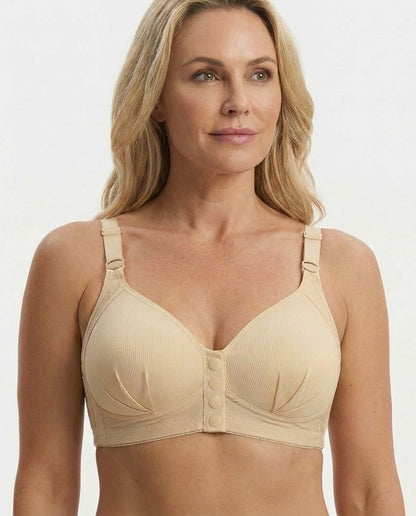 Aurelia Front-Closure Bra in nude - front detail