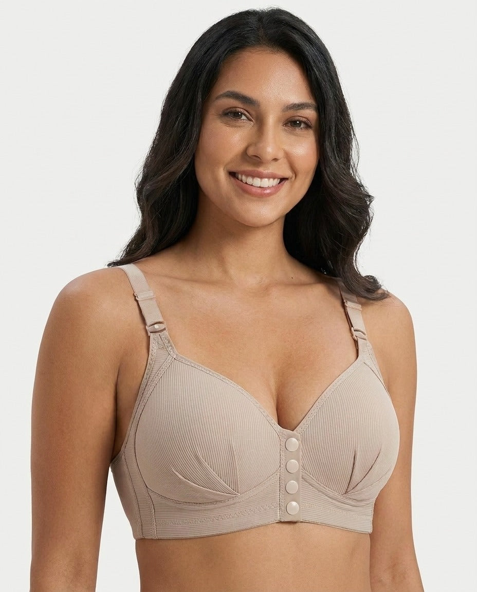 Aurelia Front-Closure Bra in nude - front