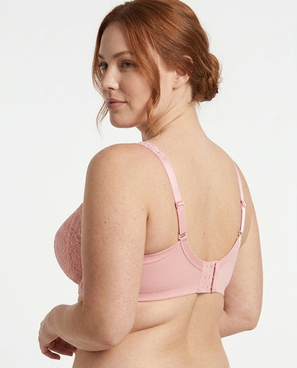 Bianca Floral Underwire Womens Bra Pink Side Back Hook Strap Detail