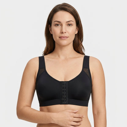 Calira Front Closure Full Coverage Bra Black Front