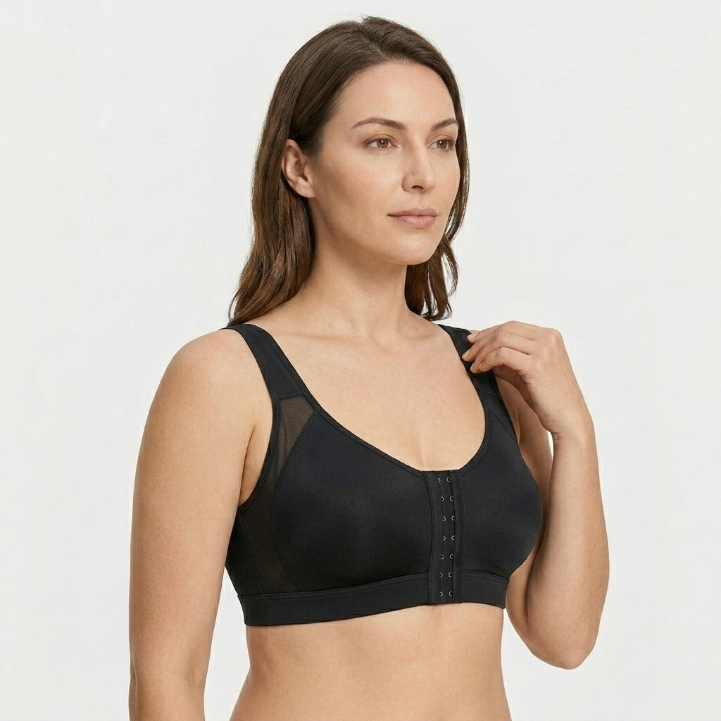 Calira Front Closure Full Coverage Bra Black Side
