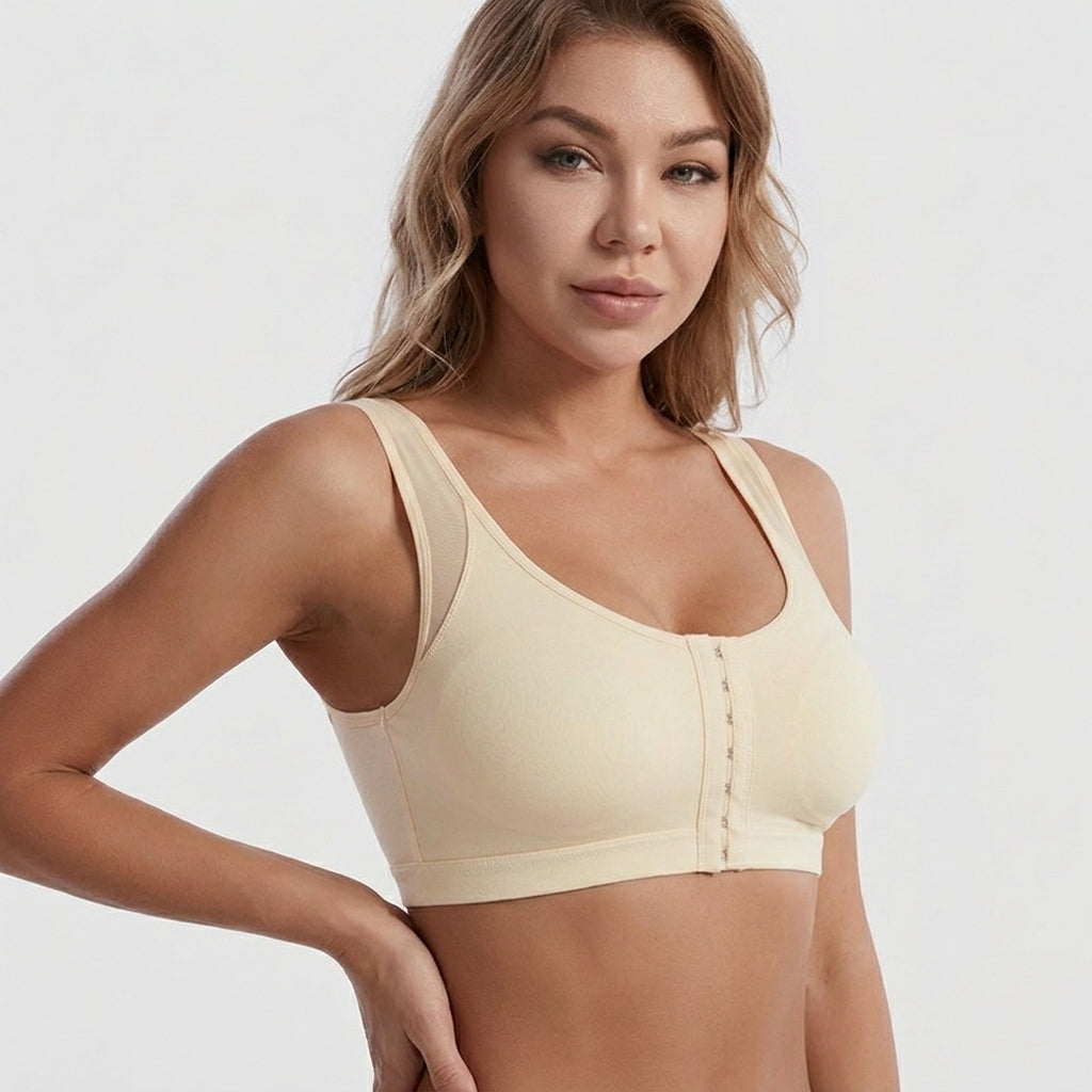 Calira Front Closure Full Coverage Bra Nude Three Quarter
