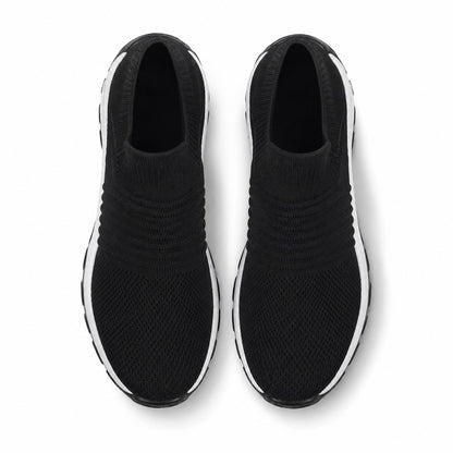 Carestep Non Slip Nursing Shoes For Women Colour Black White Top Down Detail