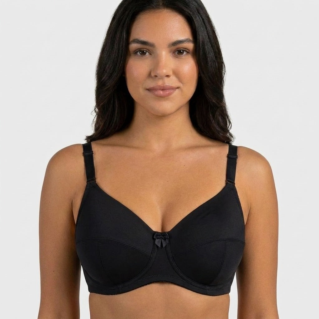 Cora Full Coverage Minimizer Plus Bra Black Front