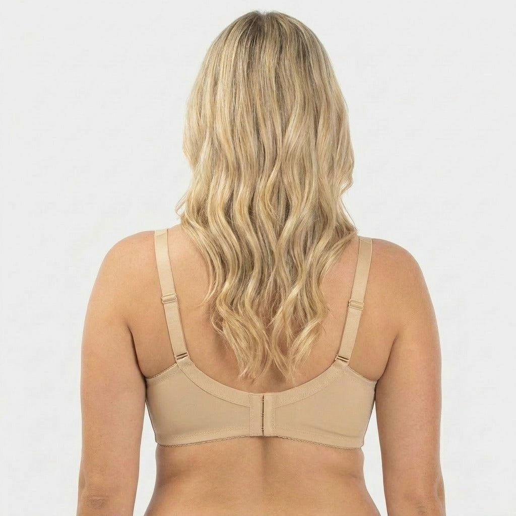 Cora Full Coverage Minimizer Plus Bra Nude Back Support