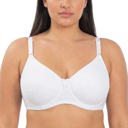 Cora Full Coverage Minimizer Plus Bra White Close Front