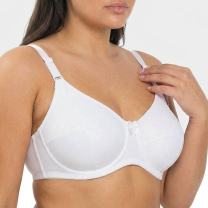 Cora Full Coverage Minimizer Plus Bra White Strap Detail