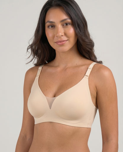 Demi Seamless Smoothing Wireless Bra Ivory Front