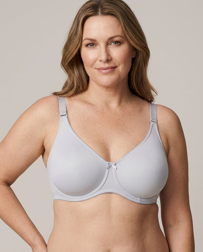 Elia Large Bust Full Coverage Support Bra Light Gray Hero Front Australian Model
