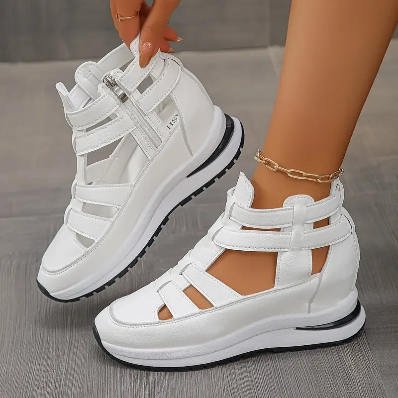 Souad | Lightweight Wedge Sandal with Side Zip
