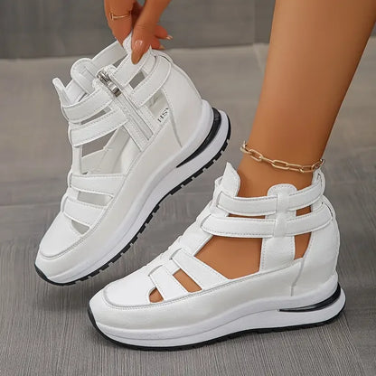 Souad | Lightweight Wedge Sandal with Side Zip