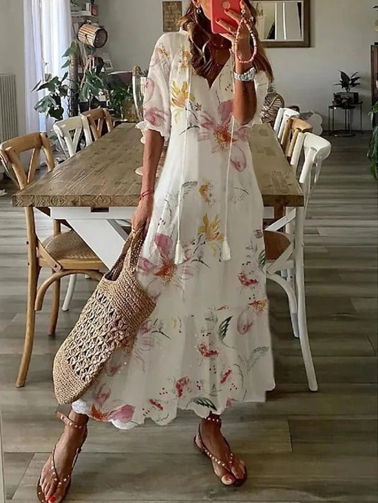 Capri Women’s Boho Maxi Dress - Figure-Flattering