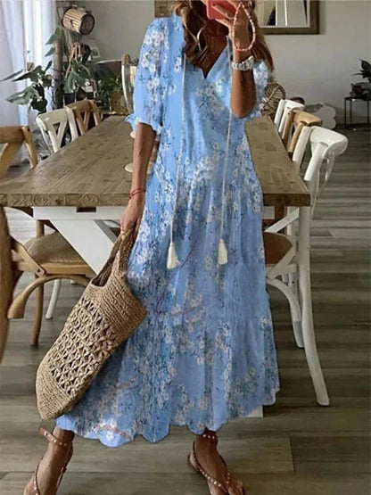 Capri Women’s Boho Maxi Dress - Figure-Flattering