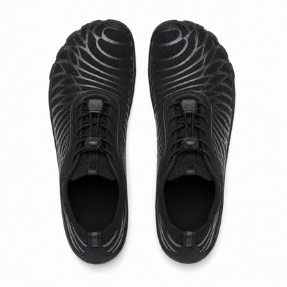 Flux Flexible Sole Barefoot Shoes For Women Colour All Black Top Down Detail