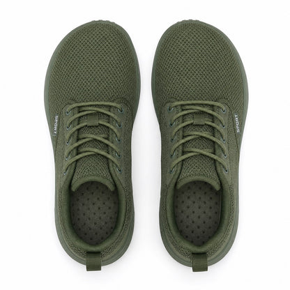 Freestep Womens Wide Toe Walking Shoes Green Top Down Detail