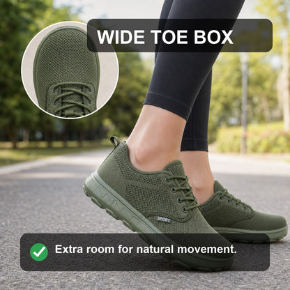 Freestep Womens Wide Toe Walking Shoes Green Wide Toe Box Feature