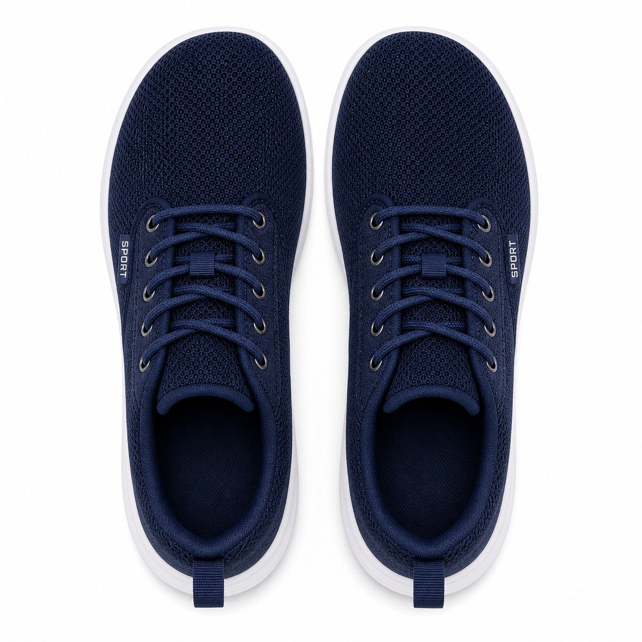 Freestep Womens Wide Toe Walking Shoes Navy Blue Top Down Detail