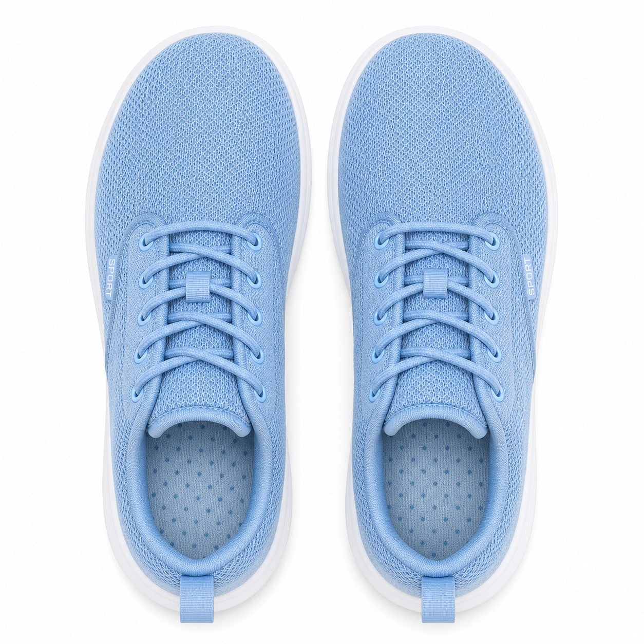 Freestep Womens Wide Toe Walking Shoes Sky Blue Top Down Detail