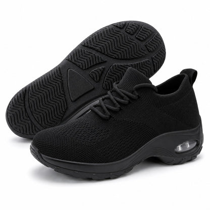 Grace Womens Orthopedic Comfort Shoes Black Lace Front Hero Pair Sole