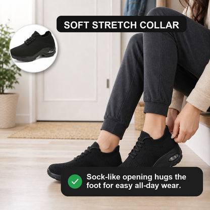 Grace Womens Orthopedic Comfort Shoes Black Lace Soft Stretch Collar Feature