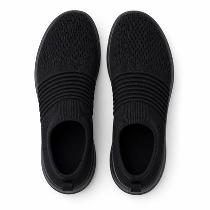 Grace Womens Orthopedic Comfort Shoes Black Slip On Top Down Detail