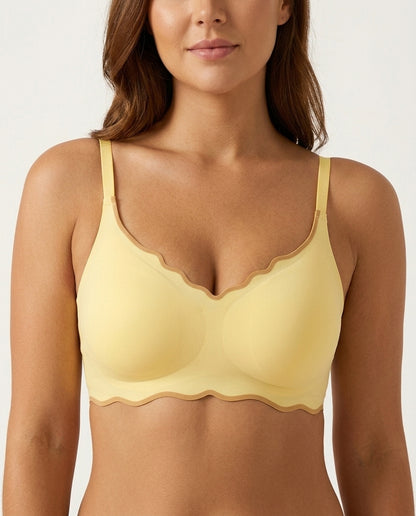 Liora Scallop Edge Seamless Bra Butter Yellow Front Close Product Detail