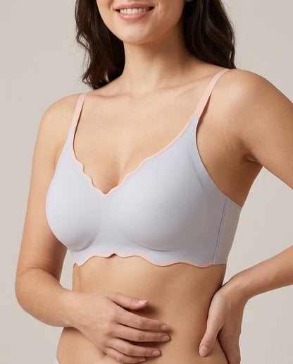 Liora Scallop Edge Seamless Bra Pale Blue Hero Front Australian Model