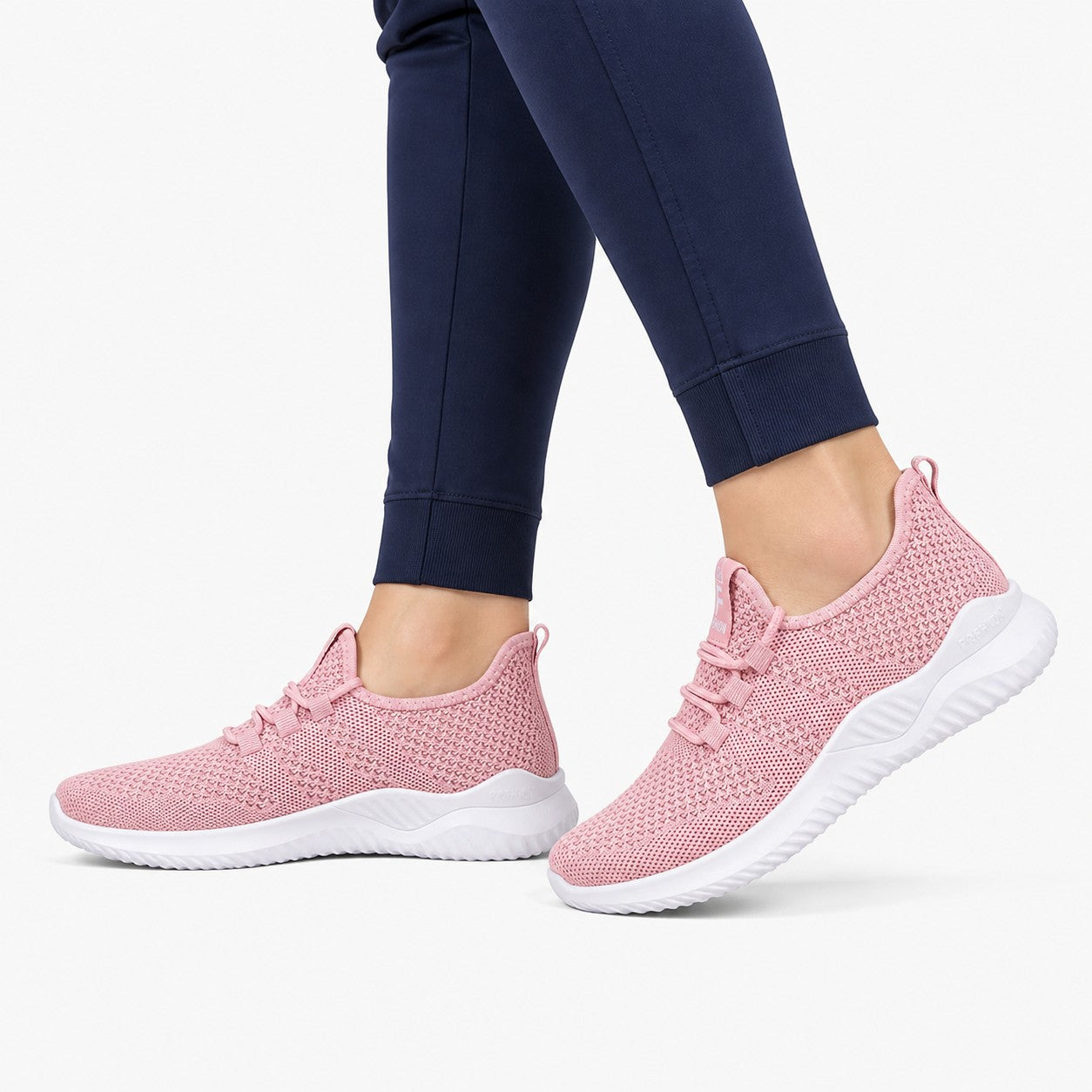 Litestep Womens Everyday Lightweight Sneakers Pink Model Wearing